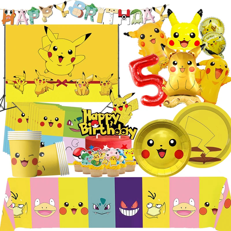 Pikachu Birthday Party Supplies Set - Cyprus