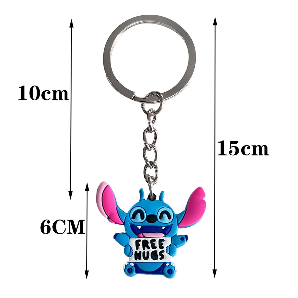 🔵 Cartoon Stitch Keychain Silicone Funny Keyring Bag Pendant Cyprus