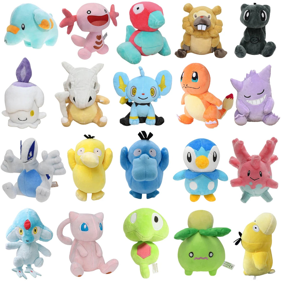 Cute Pokemon Plush Toy Set - Porygon, Shinx, Litwick, Cubone, Wooper, Phanpy, Lugia - Soft Stuffed Dolls Pocket Monster Game Gifts - Cyprus