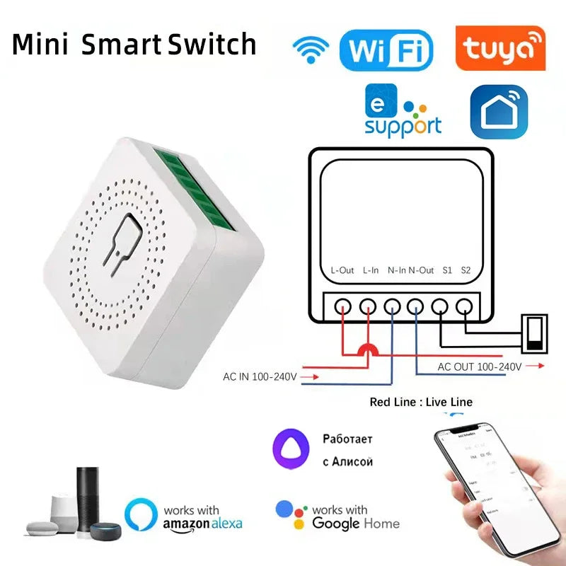 Smart Home Wi -Fi Mini Switch 16a: управление огнями в любом месте