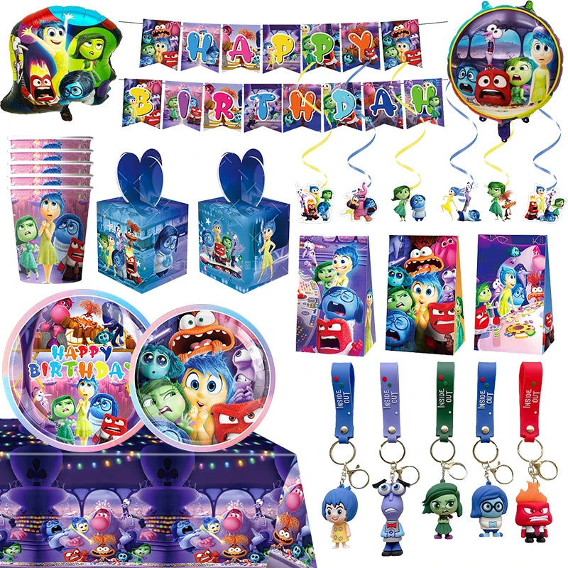 Disney Inside Out 2 Birthday Party Decorations y Waterware Set