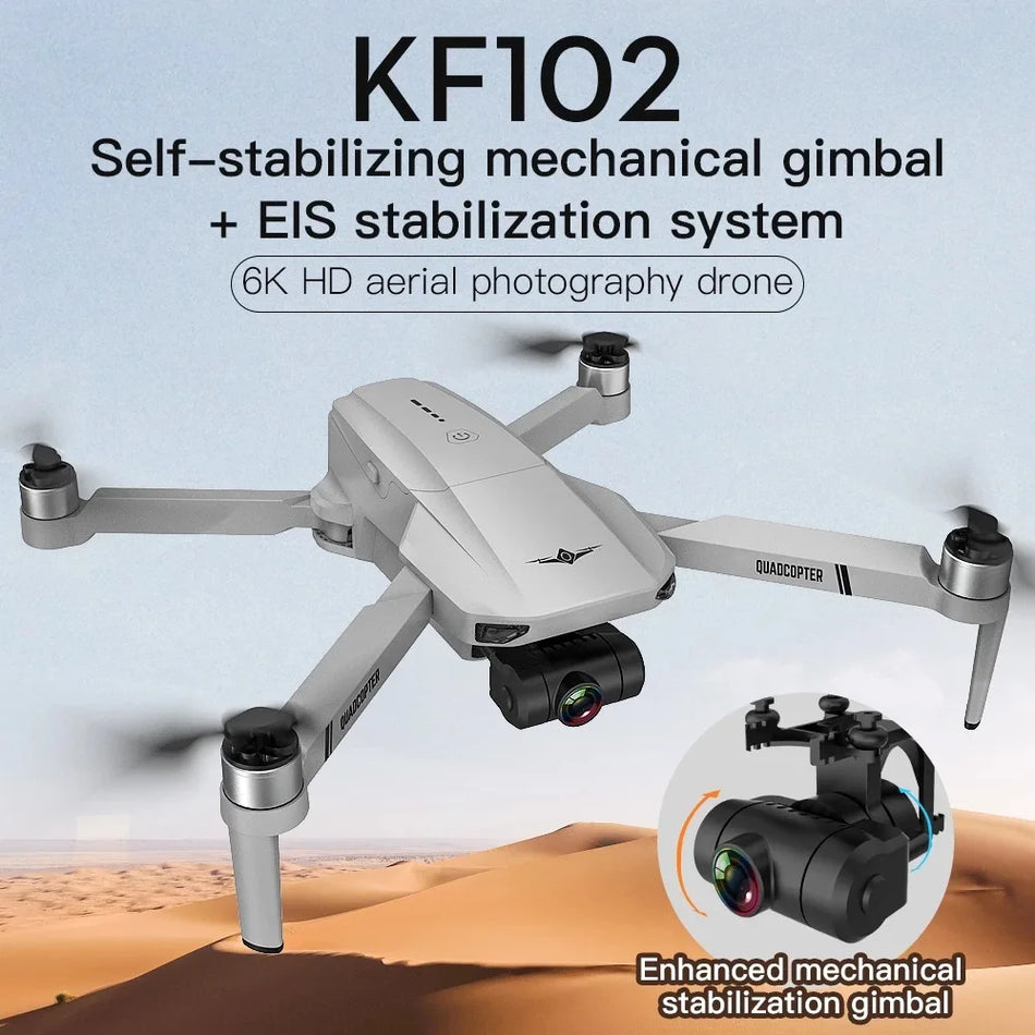 Kf102 Fpv Drone 4k Profesyonel Gps Hd Kamera 2 eksenli Gimbal Sarsıntı Önleyici Engellerden Kaçınma Fırçasız Motor Quadcopter Rc Drone