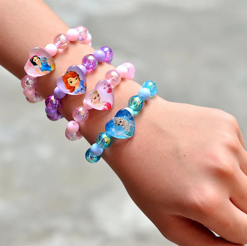 🔵 Frozen Elsa Anna Princess Bracelets Fashion Jewelry Cartoon Figure Bracelet Toys Flash Wristand Cute Girl Kids Birthday Gifts