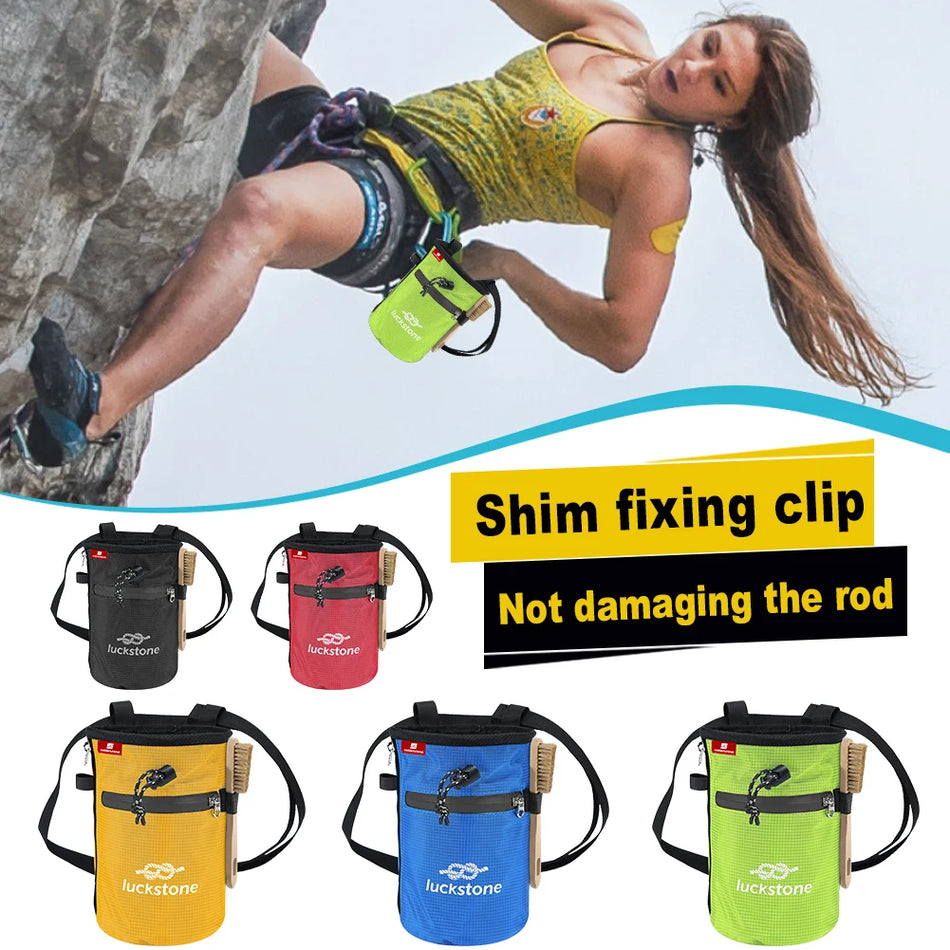 Premium Waterproof Climbing Chalk Bag with Dual Pockets and Brush