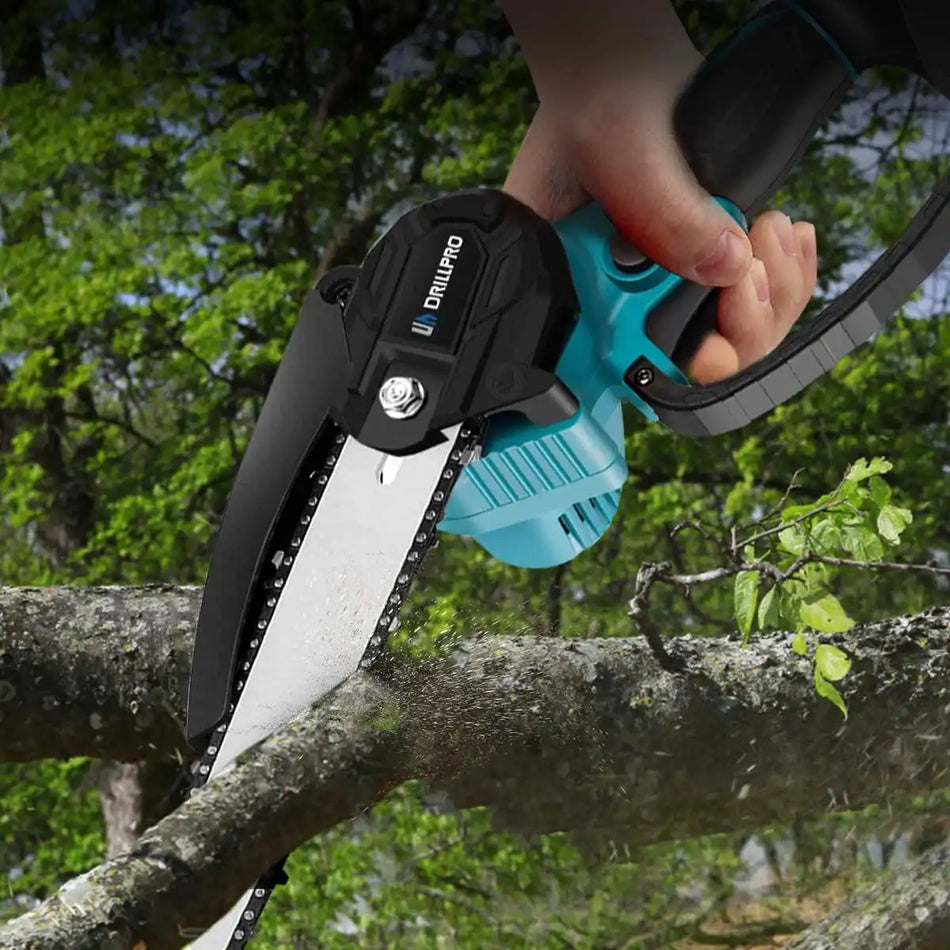 Mini Brushless Chain Saw Kit with Spare Chain & Battery - VIOLEWORKS