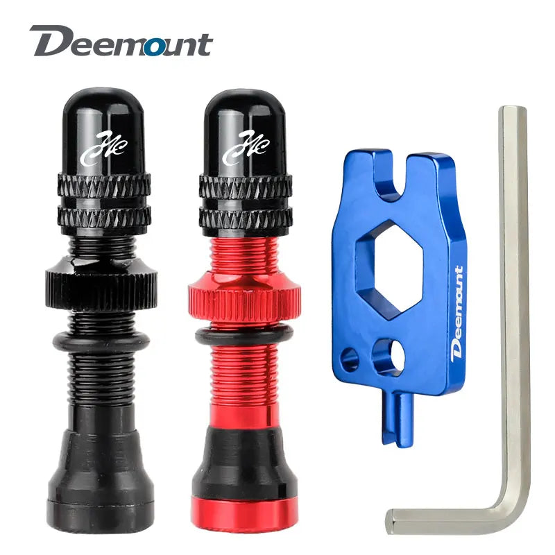 Deemount 2pcs Schrader A/V Клапаны для MTB и дорожного велосипеда бескамерные диски