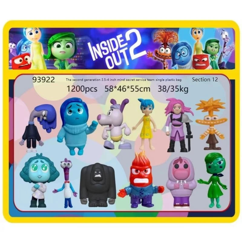 Inside Out 2 Figuras de acción: alegría, ansiedad, ira, tristeza, asco, miedo