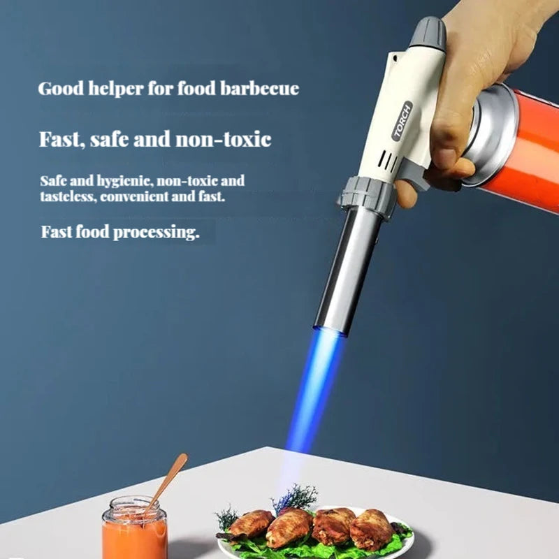 Adjustable Flame Butane Gas Torch for BBQ, Camping, and Cooking