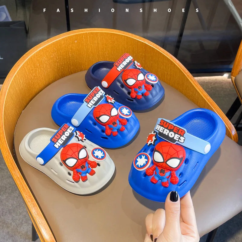 Disney Spiderman Kids' Cartoon Sandals - Soft Bottom Summer Slippers