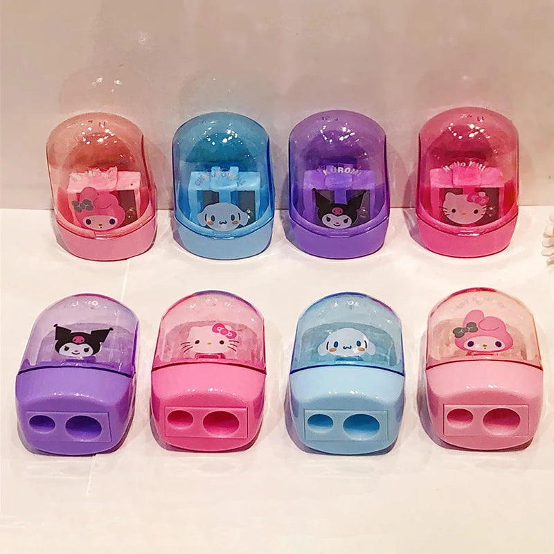 Kawaii Sanrio Pencil Sharpeners Hello Kitty Kuromi Cinnamoroll Double Hole Pencil Sharpener - Κύπρο