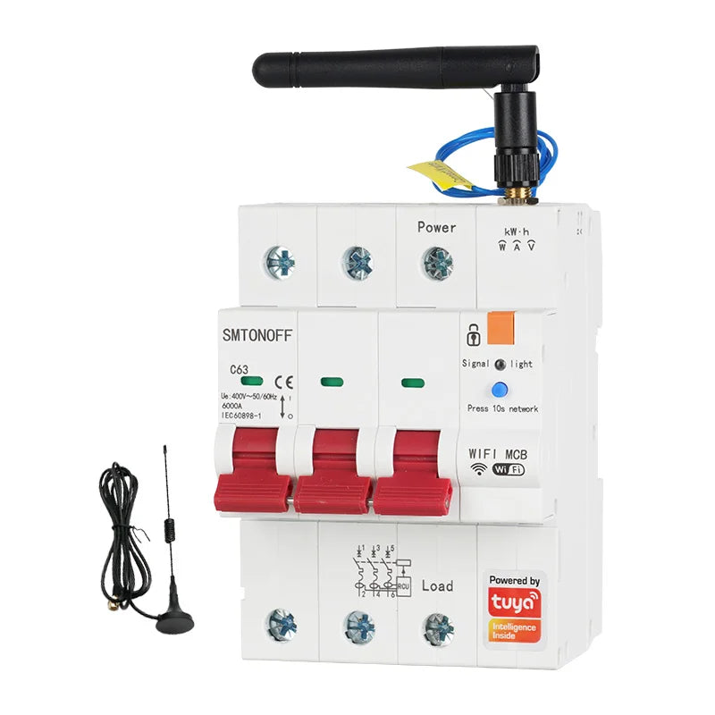 Tuya Smart Wi -Fi RS485 3P+N MCB Breaker Breaker Switch Timer с голосовым управлением