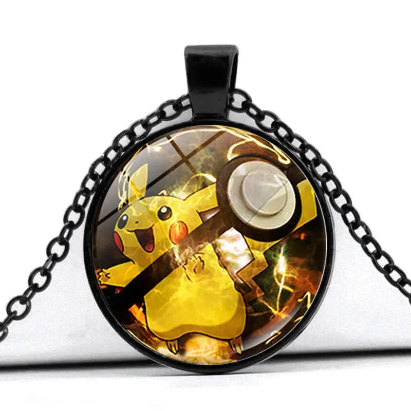 Pokemon Necklaces Female Wild Pokemon Pikachu Pendant Cartoon Necklace Kawaii Sweater Chains Action Toys for Kids Birthday Gifts