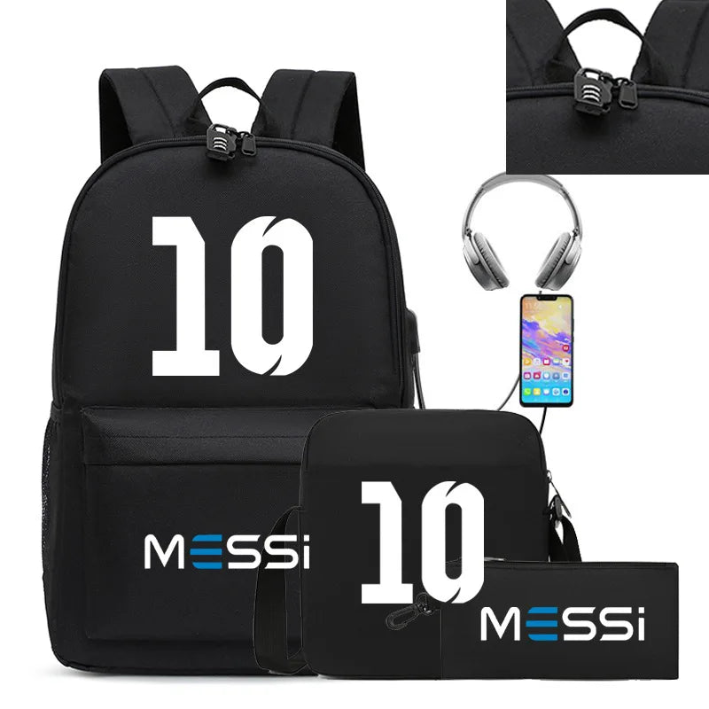 Messi USB Waterproof Casual Travel Backpack - Cyprus