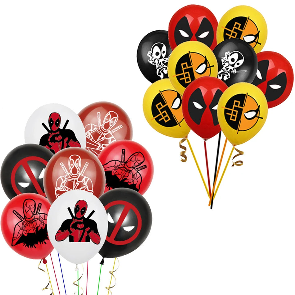 Balloons de latex Deadpool Super Hero - Pack 12/16 pour décorations de fête