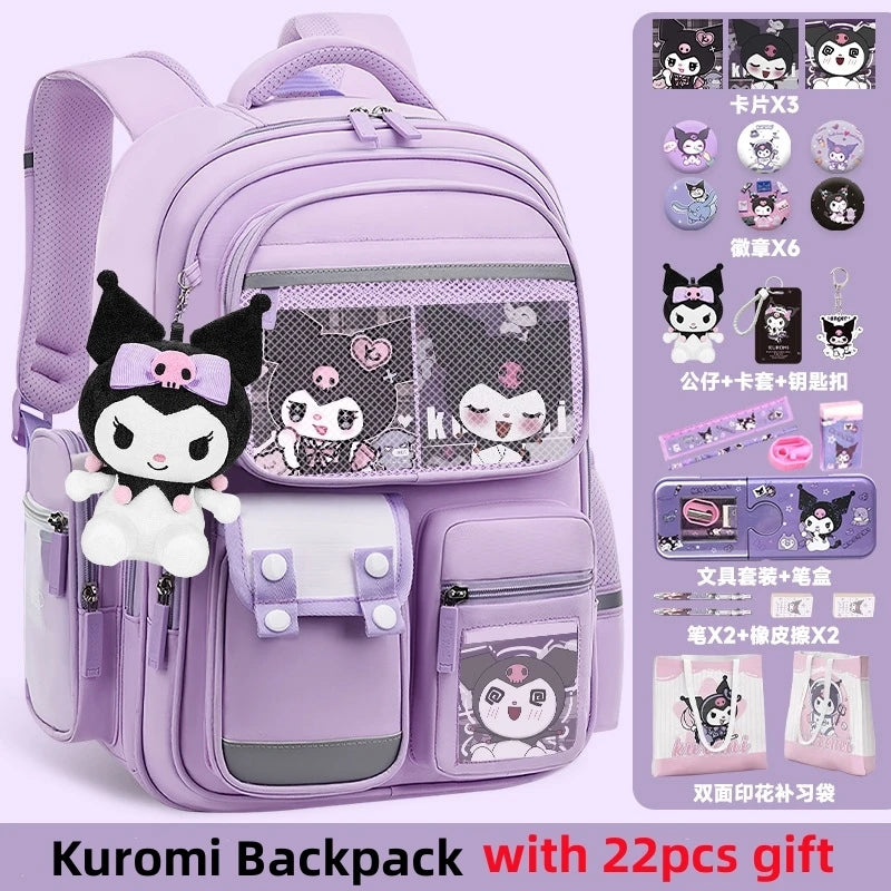 Sanrio Kuromi Melody Stor Kapasitet Ryggsekk for Jenter 