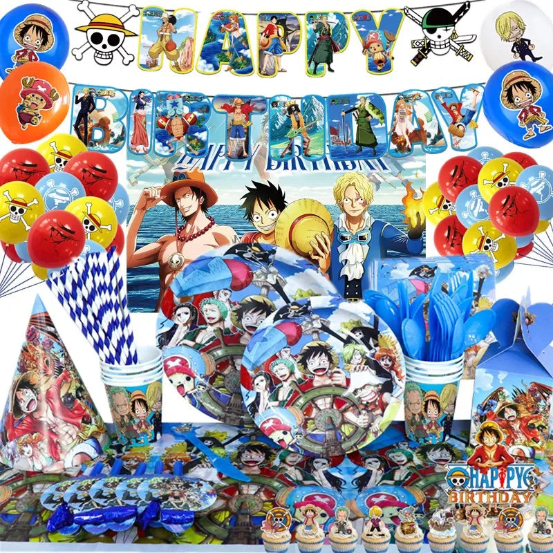 One Piece Anime Birthday Party Supplies - 74PCS Balloons Set DIY Decorations - Cyprus