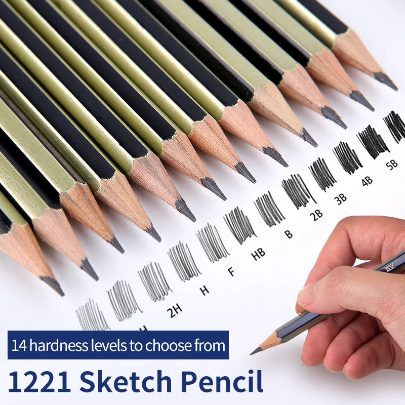 Faber Castell 1221 10Pcs Wooden Sketch Pencil Set - Professional Drawing Writing Sketch Pencils Art Painting Stationery - Cyprus