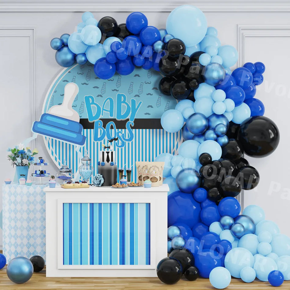 114Pcs Blue Latex Balloon Garland Arch Kit for Celebrations - Cyprus