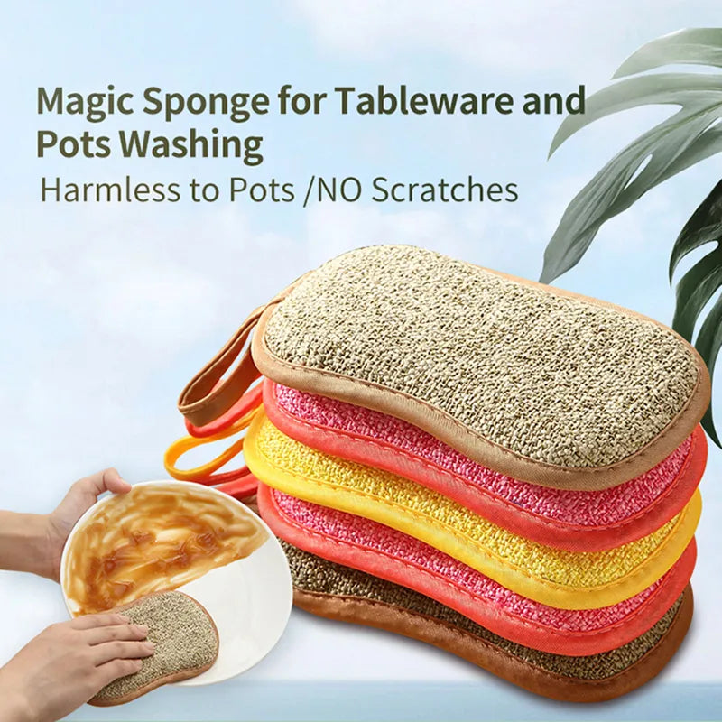 5pcs Magic Cleaning Sponge for Dishes Multi-Purpose Scrub Sponges for Kitchen Bathroom Dishwashing Brush Tools Accessories