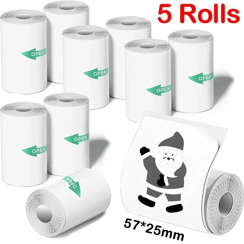 Mini Printer Sticker Paper 57x25MM - 1/3/5 Rolls for Instant Cameras - Cyprus