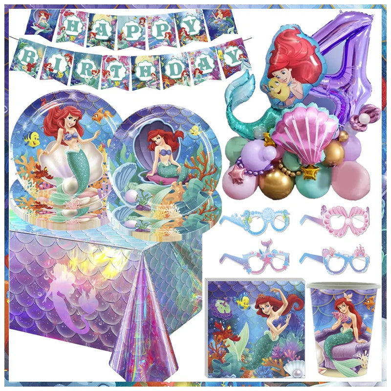 🔵 Disney Küçük Denizkızı Doğum Günü Partisi Malzemeleri - Kıbrıs