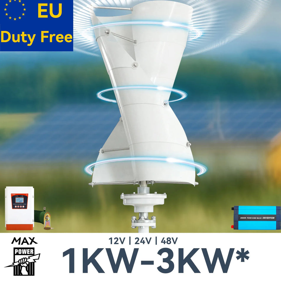 WindKing 3000W Wind Turbine Generator with Hybrid Solar Charger System