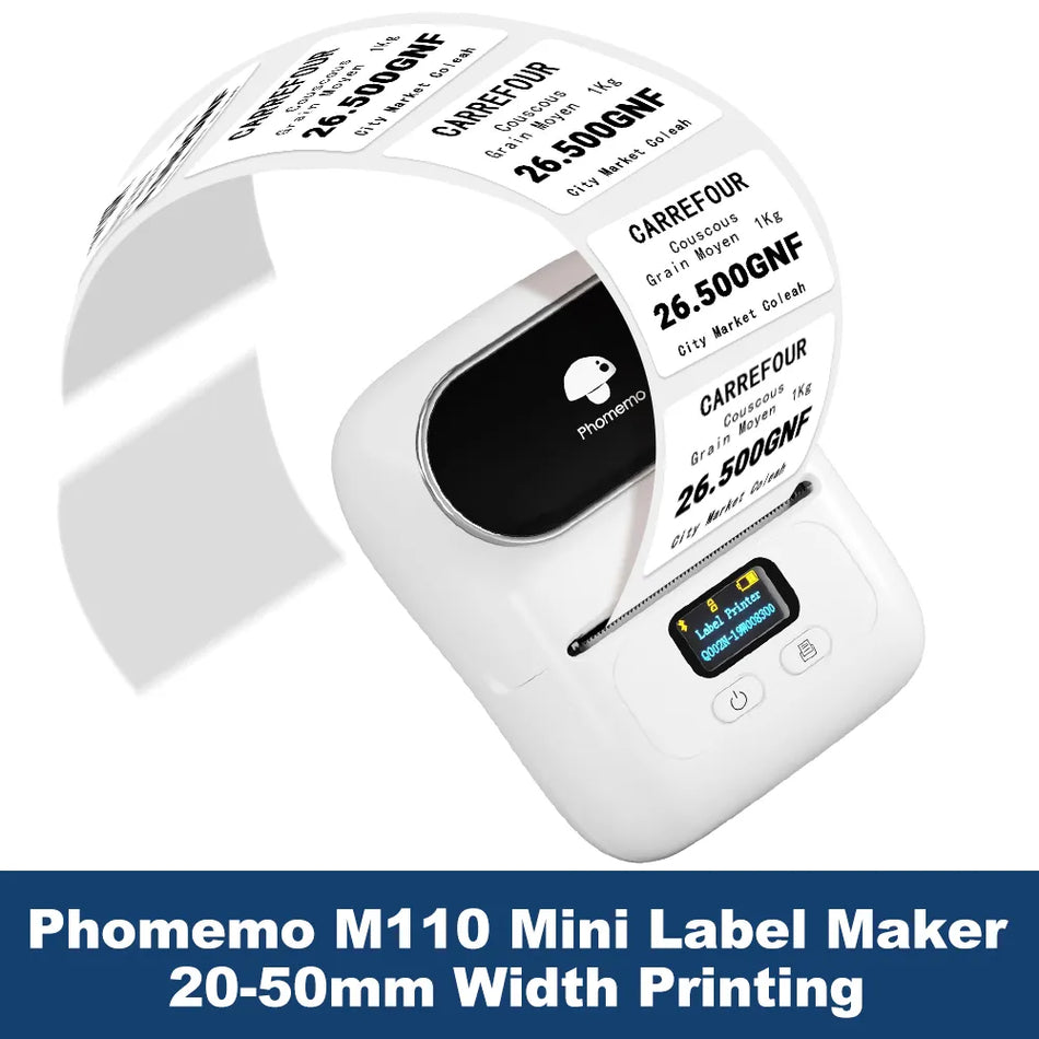 Phomemo Etiket Yazıcı M110 Etiket Makinesi Barkod Etiket Yazıcı Adres, Barkod, Giyim, Fotoğraf, Logo, Takı, Perakende, İşletme, İşletme