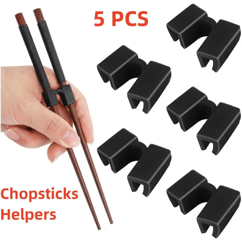 5 PCS Επαναχρησιμοποιήσιμη Chopsticks Βοηθοί Εκπαίδευση Chopstick Hinges Connector Practice Chopstick Helper για Adult Kid Beginner Traniner