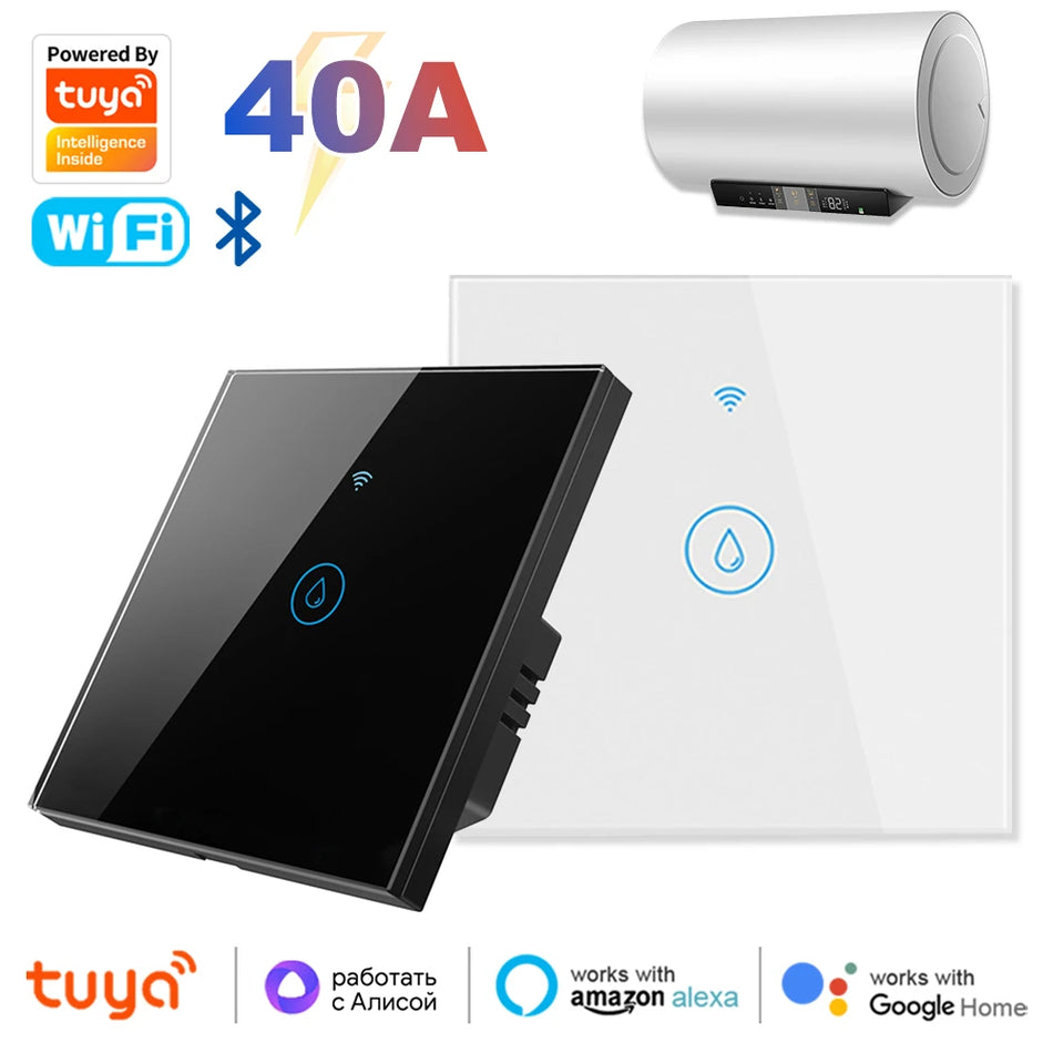 Tuya Smart 40A WiFi & Bluetooth Su Isıtıcı Dokunmatik Anahtarı