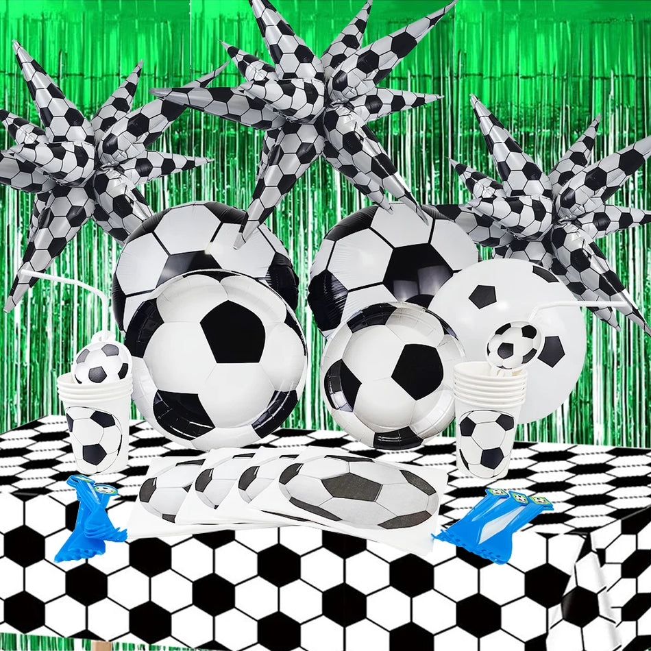 🔵 Green Soccer Party Disposable Tableware & Decorations - Cyprus
