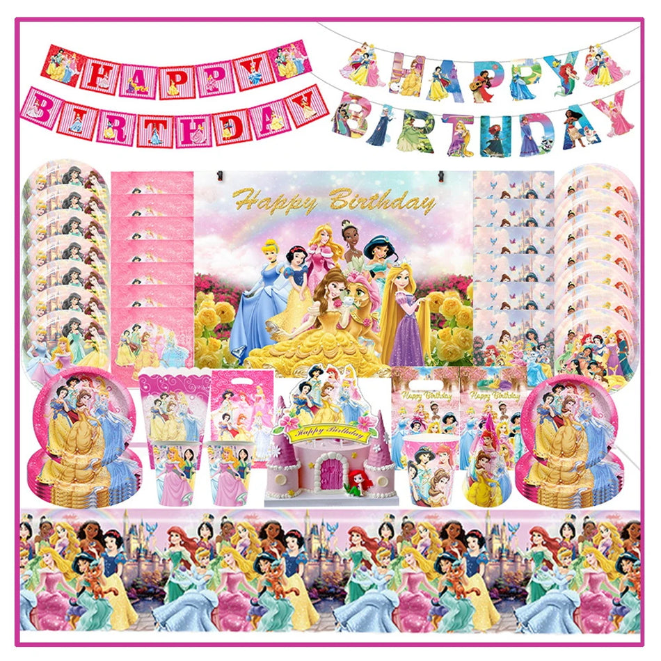 🔵 Disney Princess Birthday Party Supplies Set - Cyprus
