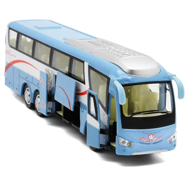 🔵 Yolcu Otobüs Modeli Simülasyon Alaşım Geri Çekin Araba Modeli Doğum Günü Şimdiki Çocuk Oyuncakları Diecast Araba Eğitim Oyuncakları Erkekler