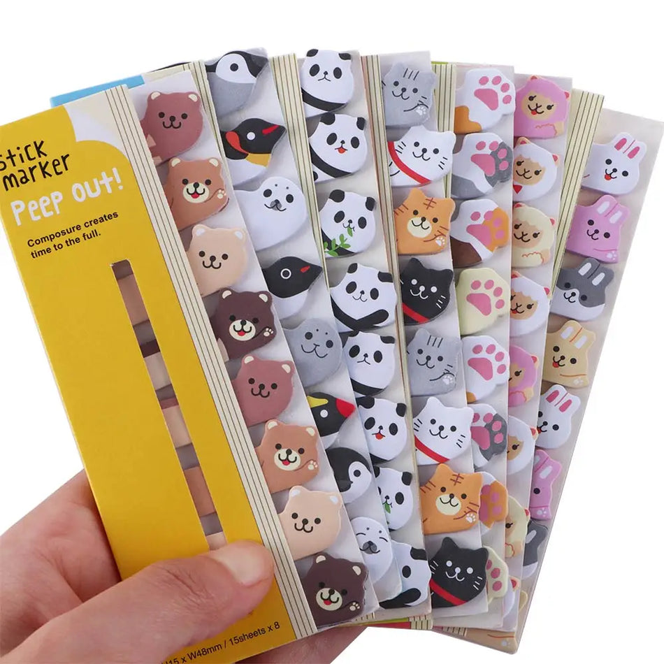 Cute Animal Memo Pads Sticky Notes Planner Stickers Scrapbook Index Bookmarks - Cyprus