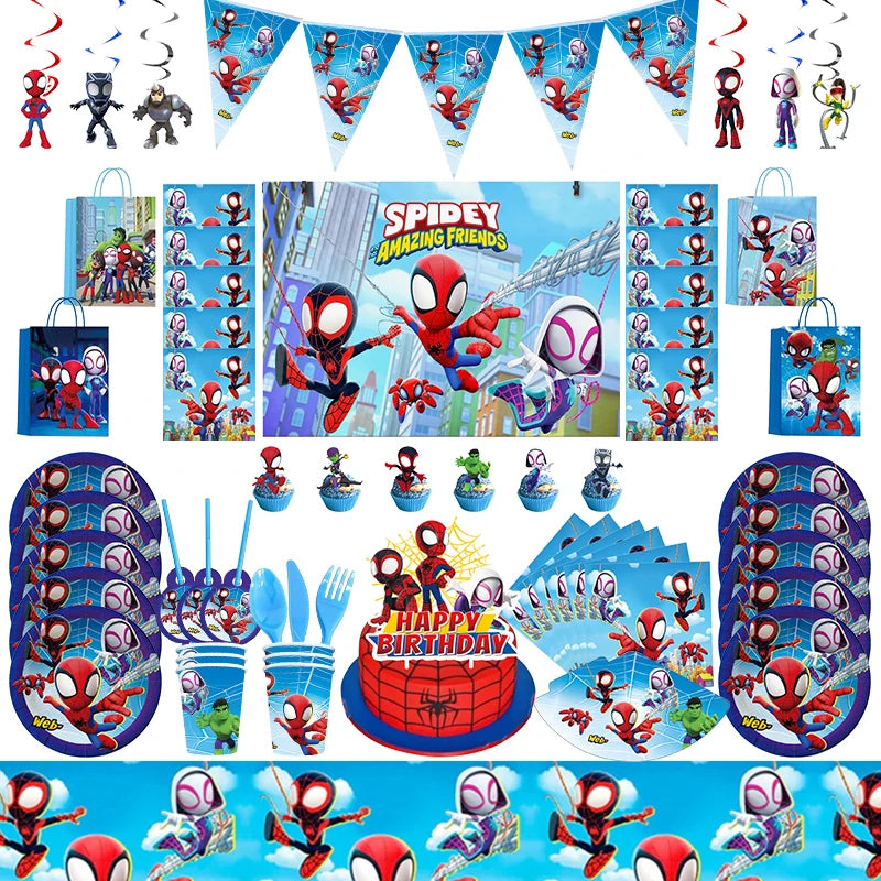 🔵 Spidey And His Amazing Friends Birthday Party Decoration Balloons & Plates - Cyprus