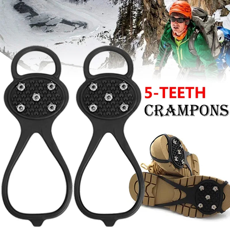 5 Teeth Ice Grippe Outdoor Silicone Shoe Cover - Anti-slip Crampons