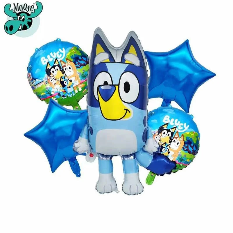 🔵 New 2024 Animated Film Bluey Aluminum Film Balloon Cartoon Cute Children'S Game Toy Birthday Balloon