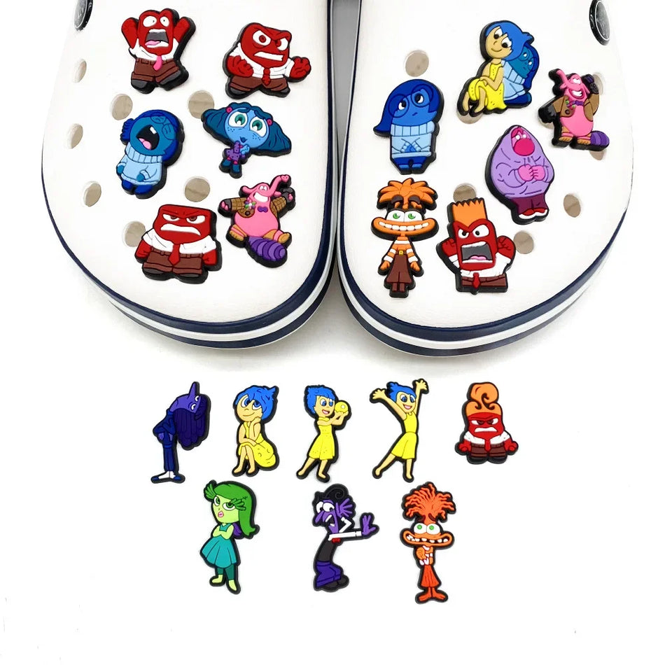 Disney Inside Out 2 accessoires de boucle de chaussures en PVC - Joie, tristesse, colère, dégoût, peur