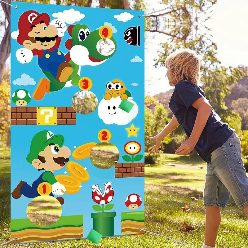 🔵 Süper Mario Bean Bag Toss Game & Carnival Banner - Kıbrıs