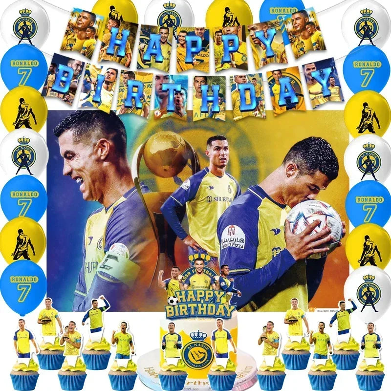 🔵 CR7 Cristiano Futbol Doğum Günü Partisi Dekorasyon Kiti - Kıbrıs