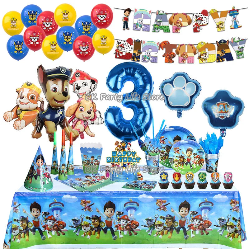 🔵 PAW Patrol Birthday Party Decoration Balloons Chase Marshall Skye Game - Cyprus