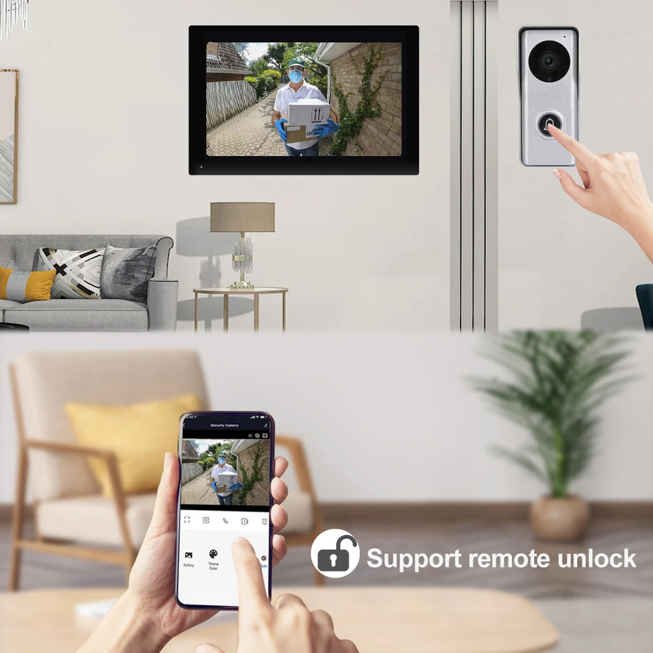 7 "Οθόνη αφής Smart WiFi Video Doorbell Intercom System