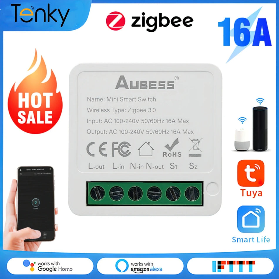 Tuya Zigbee Smart Switch Module Support Two Way Control Smart Life APP Remote Control Work With Alexa Google Home