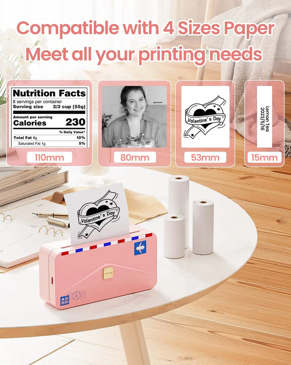 Phomemo M04AS Mini Portable Printer & Paper Thermal Photo Printer Wireless Inkless Labeler 304dpi Label Maker Printer Machine