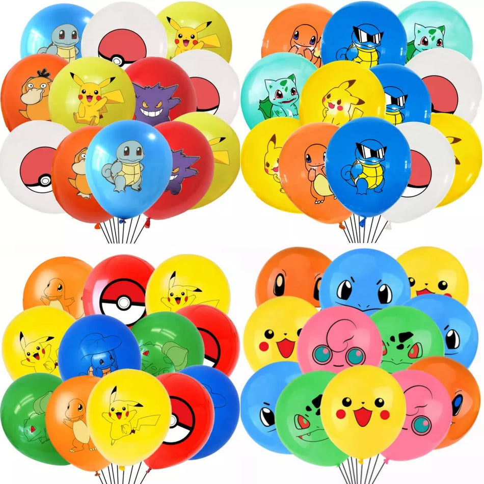 🔵 Pokemon Pikachu Latex Balloon Party Supplies 12pcs 12Inch Cyprus