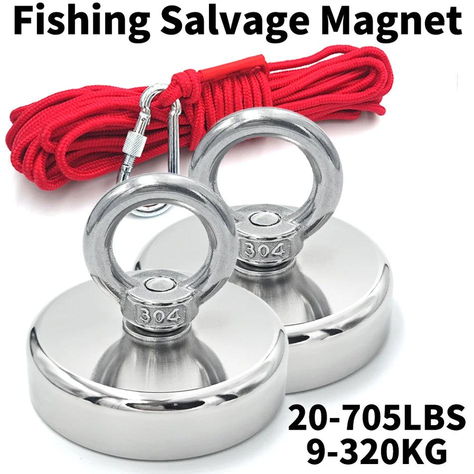 Super Strong Neodymium Fishing Magnet Hooks N52 Μαγνήτης βαρέως καθήκοντος με τρύπα με οπές αντιγράφων 16-90mm μαγνήτες διάσωσης διάσωσης