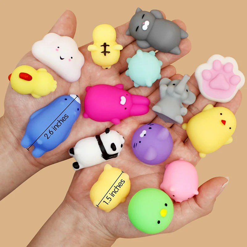 50-5шт каваи Quishies Quishies Mochi anima Squishy Toys for Kids Antistress Ball Squeeze Party Favors с снятиями стресса игрушки на день рождения