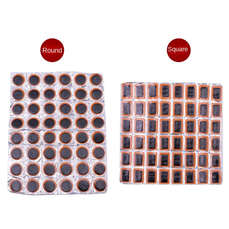 48Pcs Tire Patch Rubber Bike Tyre Repair Pad Portable Tire Inner Tube Pad Bicycle Repair Accessory Repair Cold Patching Film