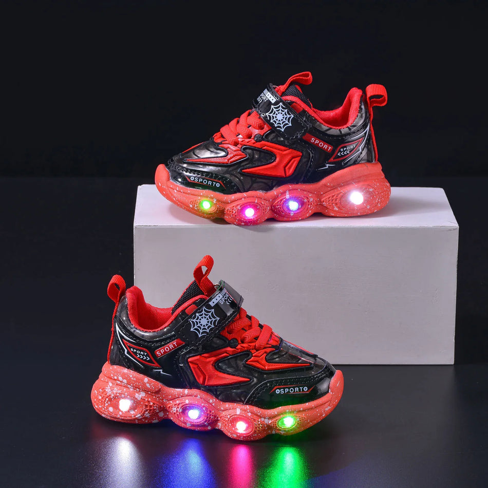 Disney Spiderman LED Light Mesh Sneakers for Kids