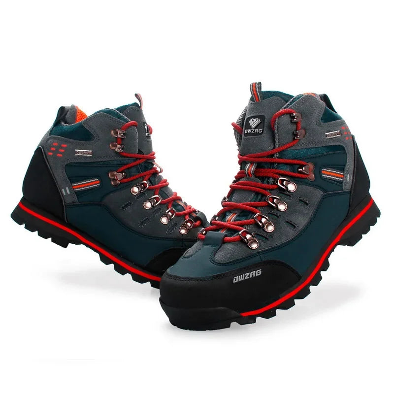 Genuine Leather Men's Hiking Shoes Men High-top Waterproof Mountain Sneakers Outdoor Climbing Sports Shoes Male Off-road Boots