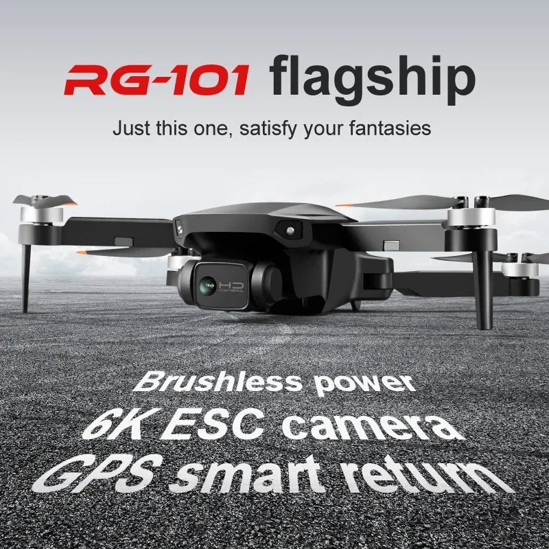 Yeni RG101 MAX GPS RC Drone 6K Profesyonel Çift HD Kamera FPV 3KM Hava Fotoğrafçılığı Fırçasız Motor Katlanabilir RC Quadcopter Oyuncak